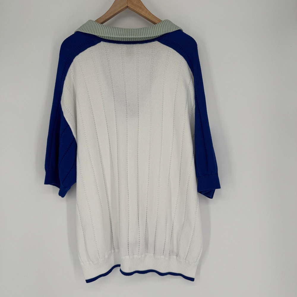 Maeve Anthropologie Knit Polo Rugby Sweater L Oversized Cotton Colorblock Preppy - Picture 5 of 14